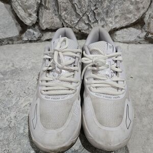 Puma MB.01 Lo Team Colors LaMelo Ball Men 12 376941-04 Triple White Silver Melo